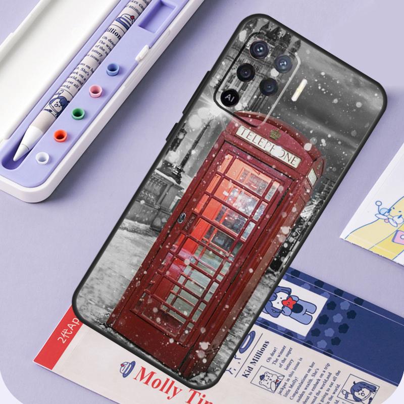 Retro Winter Snow London For Oppo A17 A18 A94 A74 A54 A15 A38 A58 A78 A98 A40 A60 A80 A16 A76 A96 A57 A77 A5 Pro Case