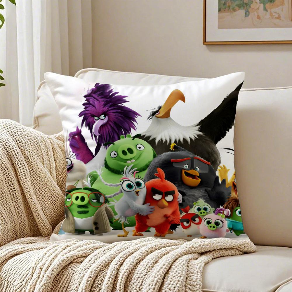 Popular Cartoon Crazy-A-Angry Birds-Game Cushion Cover Pillowcase Anti-Dustmite Living Room Sofa Decor Cushion Room