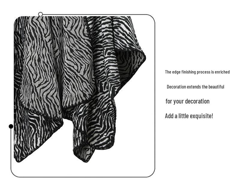 Plus Size Zebra Print Shawl: European/American Autumn/Winter Women's Mid-Length Jacket