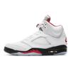 Air Jordan 5 Retro White Fire Red 2020 Unisex Sneakers True-White Black Metallic-Silver DA1911-102
