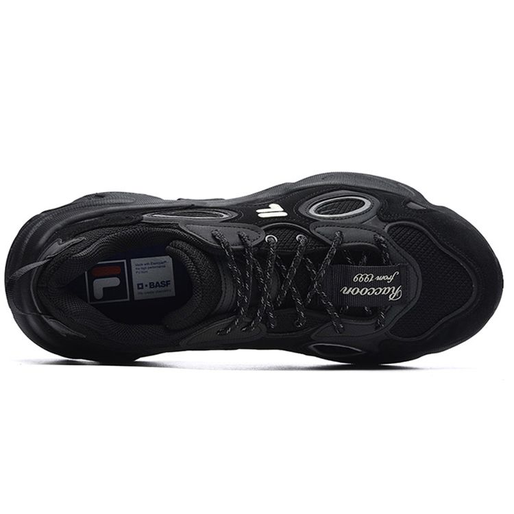 FILA Fusion Raccoon Fabric Synthetic Leather Suede Casual Comfort Shock Absorption Wear-Resistant Breathable Low-Top Dad Shoes T12W217314FBK