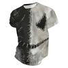 Men's Printed Short Sleeve T-Shirt Lightweight Breathable Round Neck Casual for Halloween