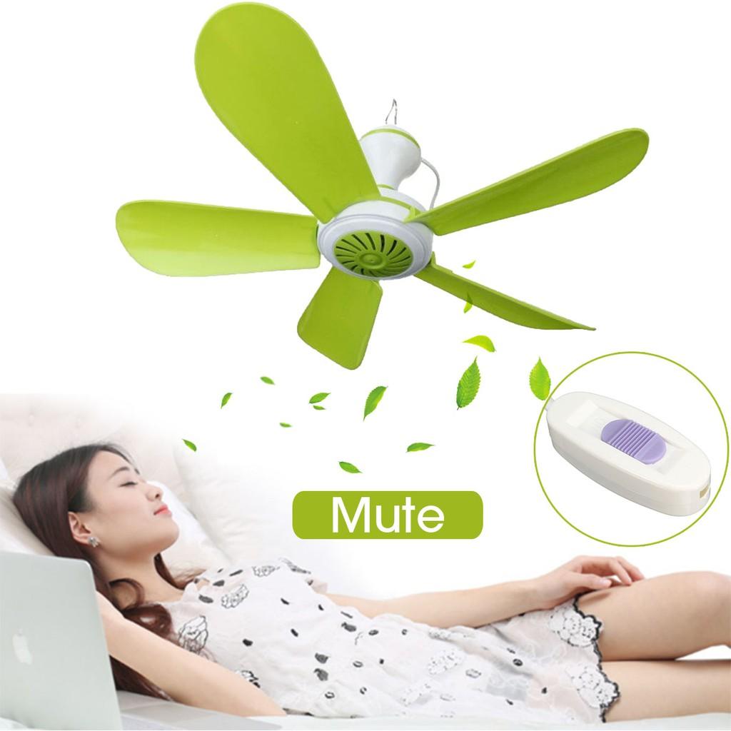 5 Leaves Anti Mosquito Ceiling Fan Mini Energy Saving Electric Brushless Motor Battery Ceiling Fan with Switch Plastic