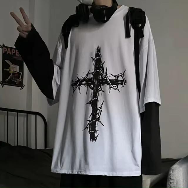 Oversized Grunge Streetwear Sweatshirt Gothic Graphic Pullover Mens M-2XL 4XL