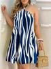Summer Off-the-Shoulder Halter Lace-Up Loose Women's Dress