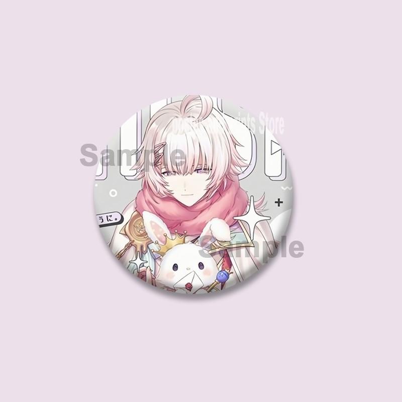 Cartoon Game Merold Kurode Hallritt Brooch Anime Fragaria Memories Lapel Pins Plastic Round Badge for Bag Hat Jewelry XMAS Gifts