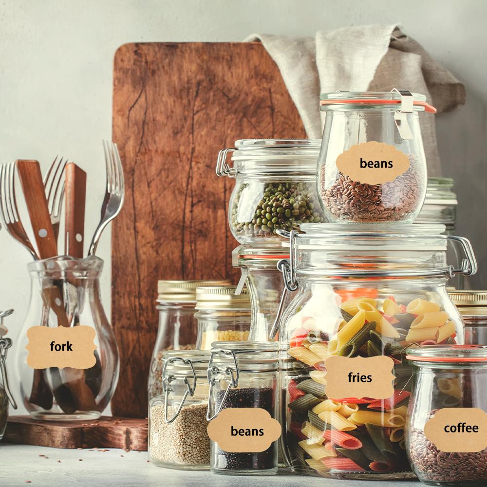 250 Stück/Rollen Kraftpapier Blanko Dekorative Etiketten Aufkleber Handmade Weihnachtsgeschenkanhänger Gewürzglas Backen Umschlag DIY Siegelaufkleber