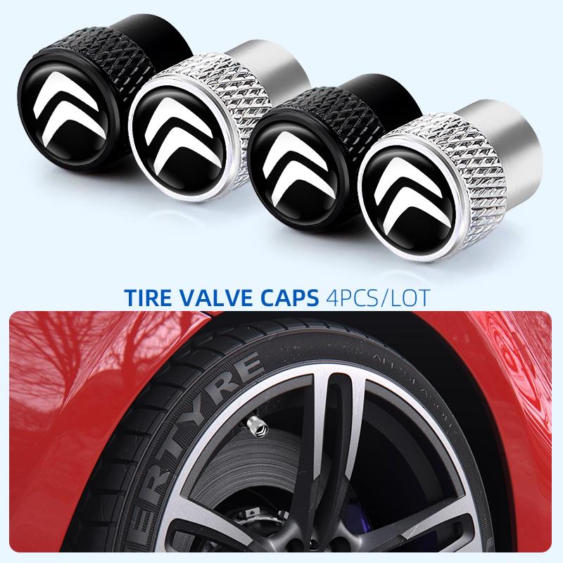 4Pcs For Citroen C1 C2 C3 C4 C5 C6 C8 C4L DS3 DS4 DS5 DS5LS Car Tire Valve Stems Cap Knurling Style Tire Valve Cap