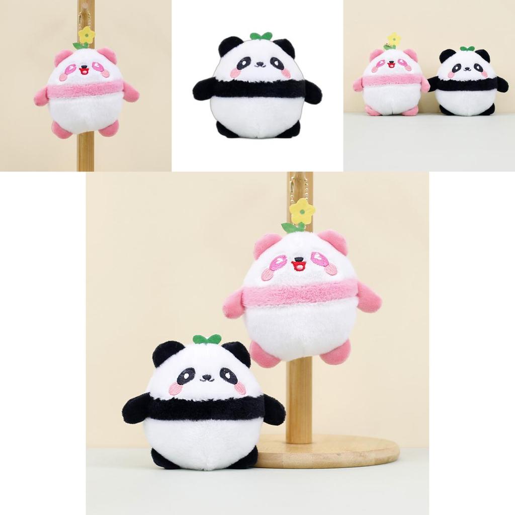 Cute Panda Plush Toy Keychain Short Plush Stuffed Doll For Couples