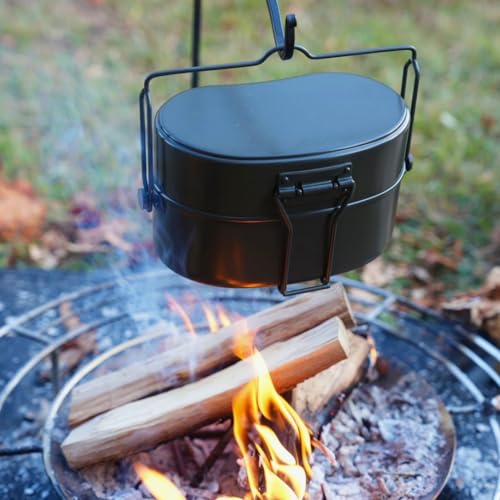 MiliCamp Combat Messenger Type 2 (Orange) Reproduction Edition, JSDF Mountaineering Messenger Type 2, 2-Cup Capacity, Camping Pot, Steam Cooker, with