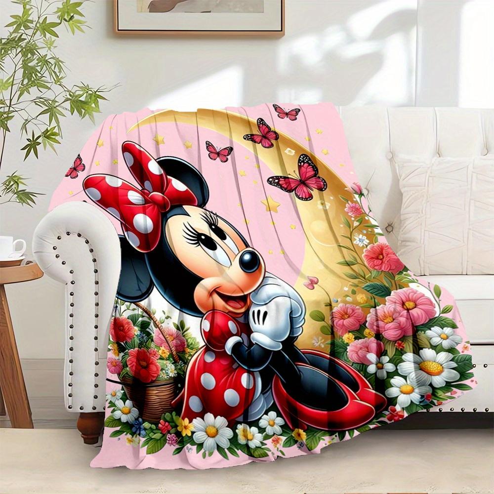 

1pc flannel minnie mouse floral bedding throw blanket sofa cover gift home decoration thin soft warm throw blanket 75x90cm