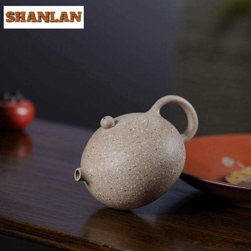 180ml Elegant Yixing Purple Clay Teapots Handmade Xishi Pot Raw Ore 8 Mesh Coarse Sand Mud Kettle With Filter Zisha Tea Set Gift