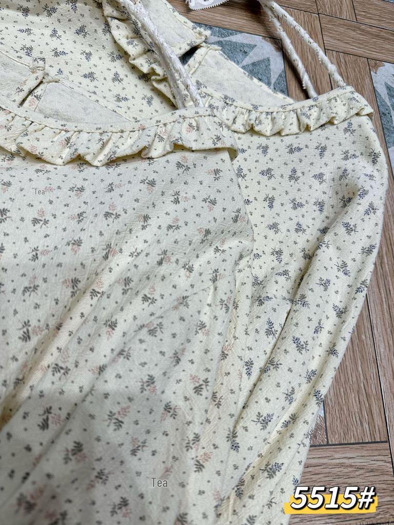 Wei Qi Spring/Summer Floral Mori Girl Batwing Sleeve Lace Patchwork Loose Doll Top