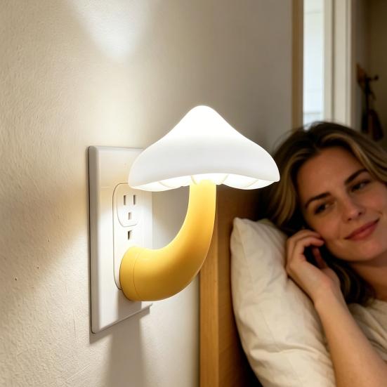 Nachtlampje Paddestoelvorm LED Nachtlampje Stekkeradapter Zacht Warm Licht Decoratieve Verlichting voor Kinderkamer Slaapkamer