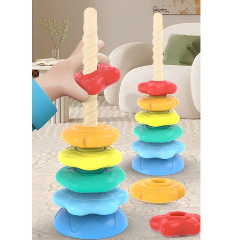 Tower Rainbow Rotating Children Early Education Educational Plastic Toys Gifts