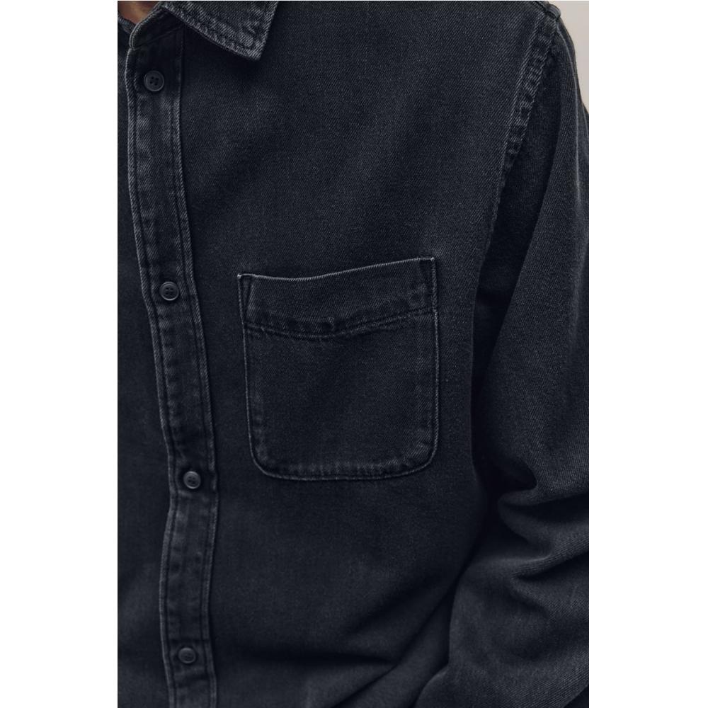 H M Regular Fit deniM sHirt Black