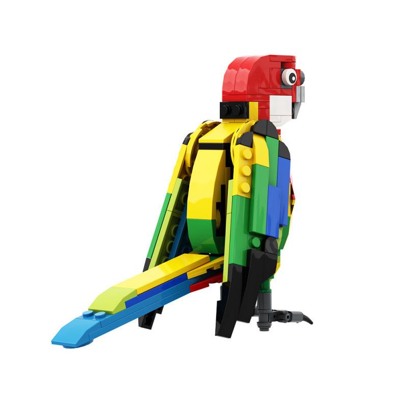 MOC Parrot Building Blocks Set, 162Pcs Colorful Bird Model, Educational STEM Construction Toy Desktop Decoration