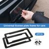 License Plate Frame Black Car License Plate Frame Holder Carbon Fiber Car License Plate Frame Label Car Accessories