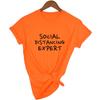 Social Distancing Expert Summer T Shirts Women Clothing Short Sleeve Tshirt Female Casual Harajuku Tops Tees