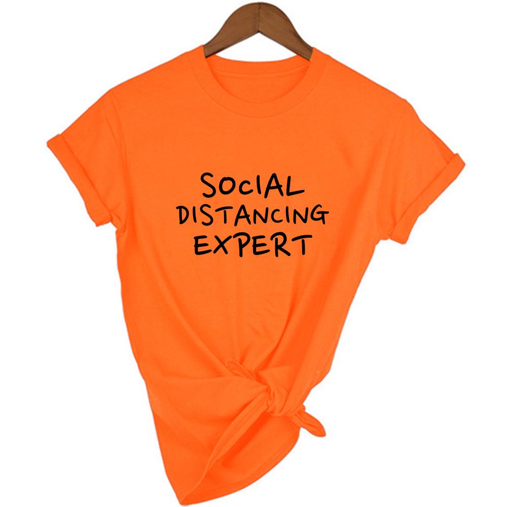 Social Distancing Expert Summer T Shirts Women Clothing Short Sleeve Tshirt Female Casual Harajuku Tops Tees