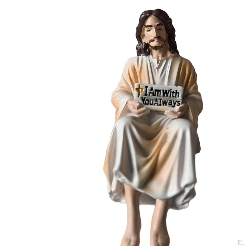 Jesus Statue Figurine Compact Modern Unique Ornament Miniature Sculpture for Dashboard Home