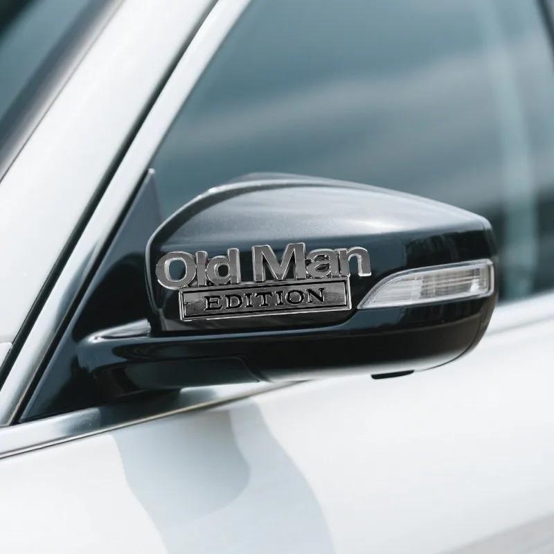 New Old Man Edition Metal Car Sticker Badges Old Man Logos Car Decals Motorcycle Decoration for Car Trunk Door Decoration Badges