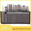 Acrylic & Oil Painting Brush Set with Canvas Bag - Wooden Handle, Nylon Bristles for Gouache & Watercolor.