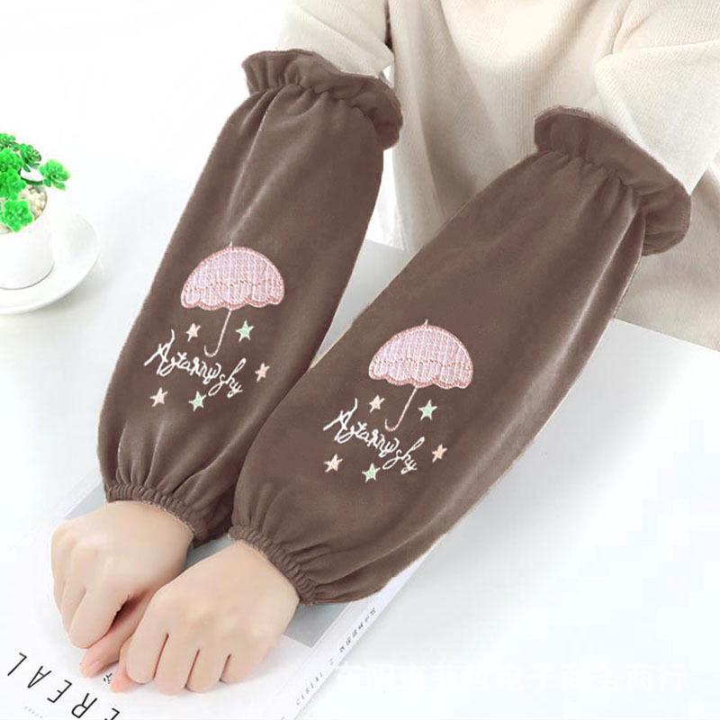 Men's and Women's Cute Korean Style Mid-Length Fleece Sleevelets and Foot Covers for Autumn and Winter