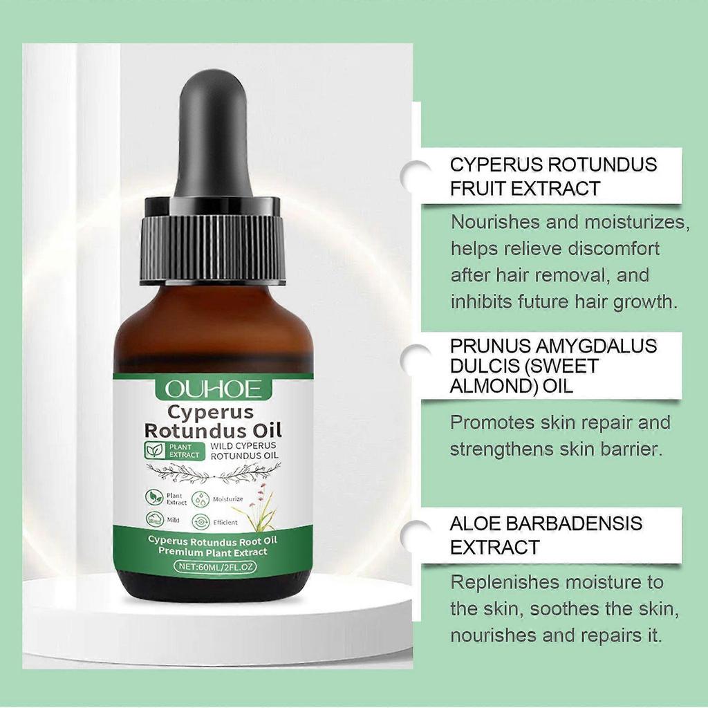 Cyperus Rotundus Oil - Cyprus Oil Natural Nut Grass Oil for Reducing Body Hair Growth, Smooth Skin & Hair Removal, Organic Cyperus Rotundus Oil S