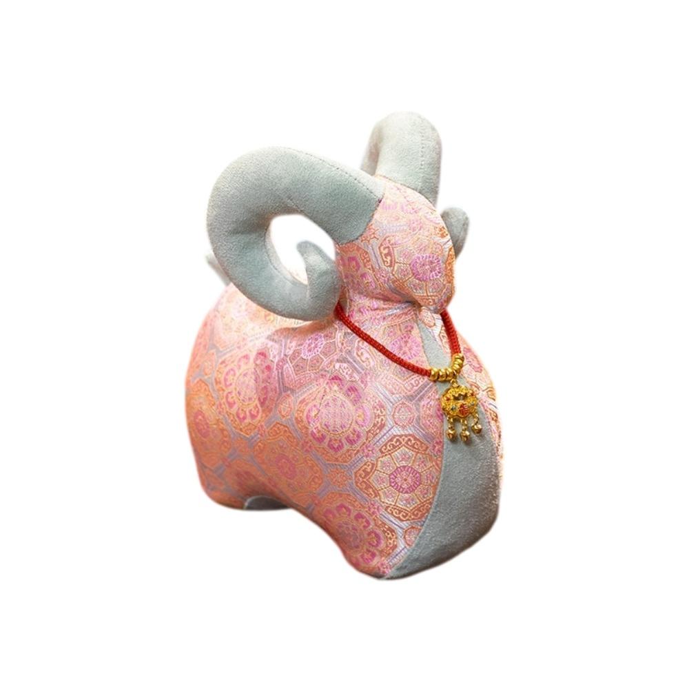 Traditional Chinese Style Sheep Charm Full Stuffed Sheep Mascot Doll Toy Lunar New Year Gifts