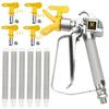 Airless Paint Spray Gun, High Pressure 3600 PSI with 4 X Swivel Joint 211,415,517,621 and 6 X Filter
