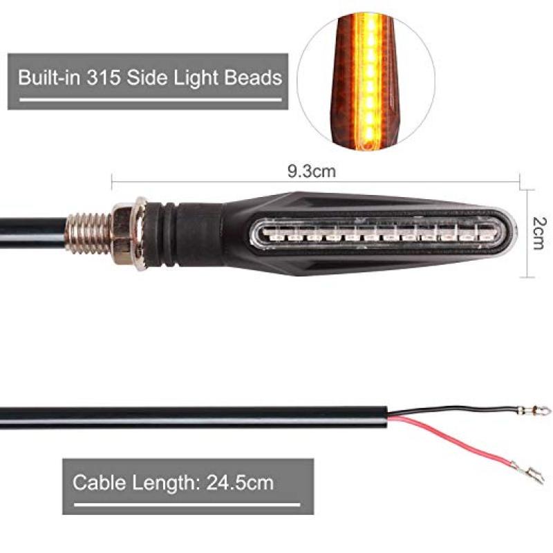 4pcs 12V 12LED Flowing LED Motorcycle Turn Signal Indicators Lights