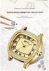 Retro Rhinestone Inlaid Roman Numerals Square Ladies Fashion Watch