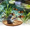 Aquariumdekorationen Kreatives Katzen-Fischerboot Aquarium-Ornament Harz Kätzchen Angelfisch Aquarium-Dekor Gartenteich Landschaftsgestaltung