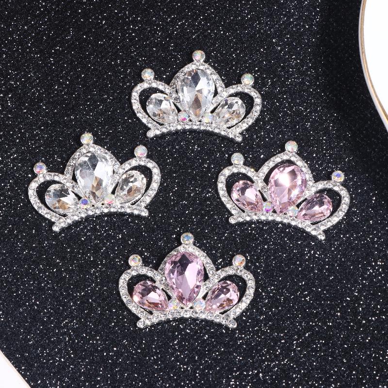 10Pcs Able Flash  Studded Alloy Crown Accessories Diy Hairpin Hair Clip Decoration