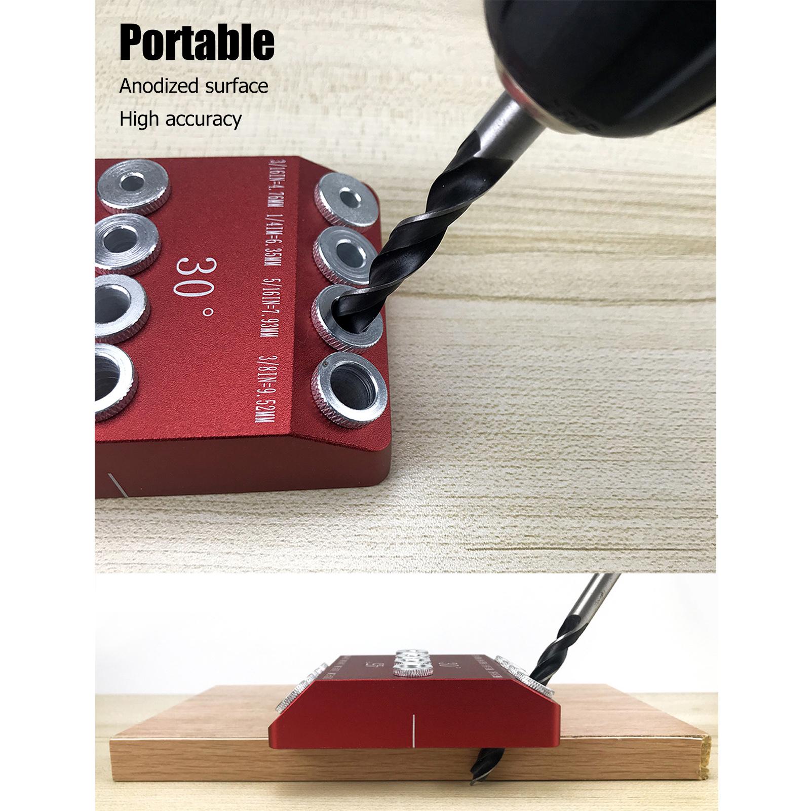 

4 Sizes ket Hole Drill Jig High Hardness Portable Simple Hole Jig 30 45 90 Degree