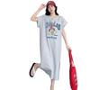 Cartoon Retro Slimming Sporty Dress for Summer. Comfortable and Loose-fitting Fashionable T-shirt Dress.