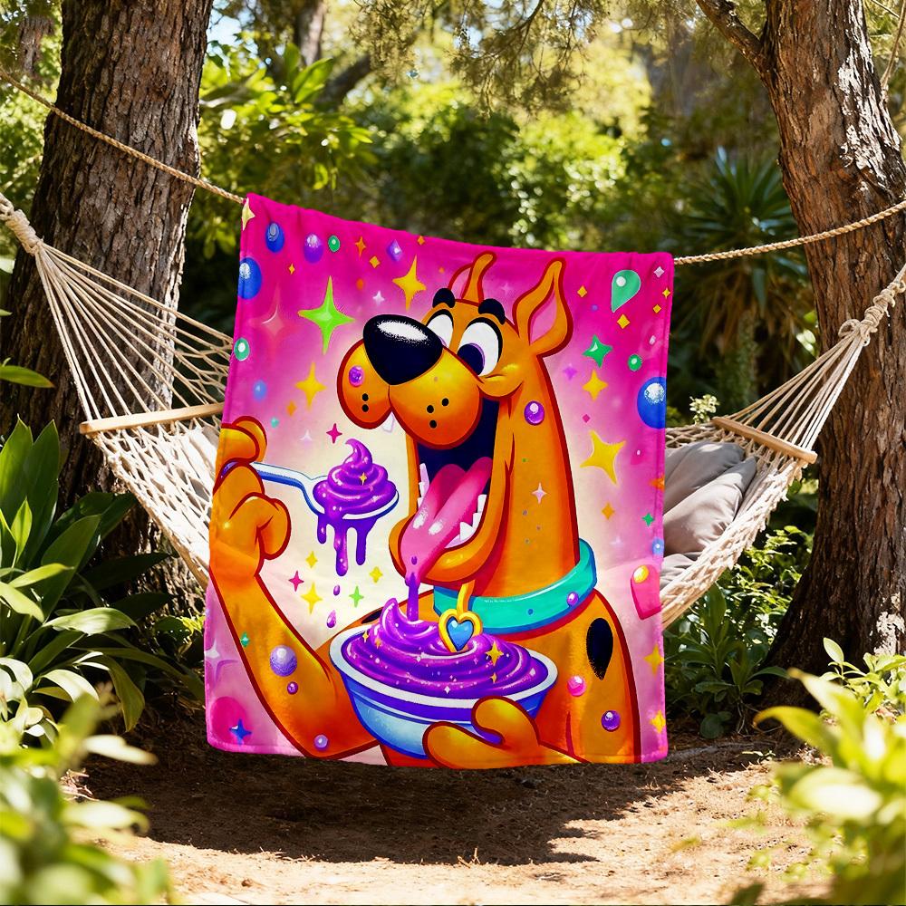 1pc Scooby Doo Outdoor Blanket - Throw Blanket, Soft , Flannel Blankets, Living Room, Travel, Camping c1209083