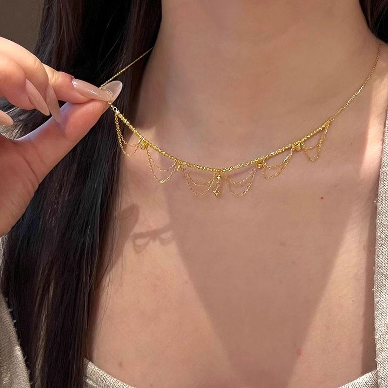 Inspiration Design Multi Layer Chain Starry Lace Tassels Necklace Fien Exquisite Star Collar Banquet Jewelry Gift for Women