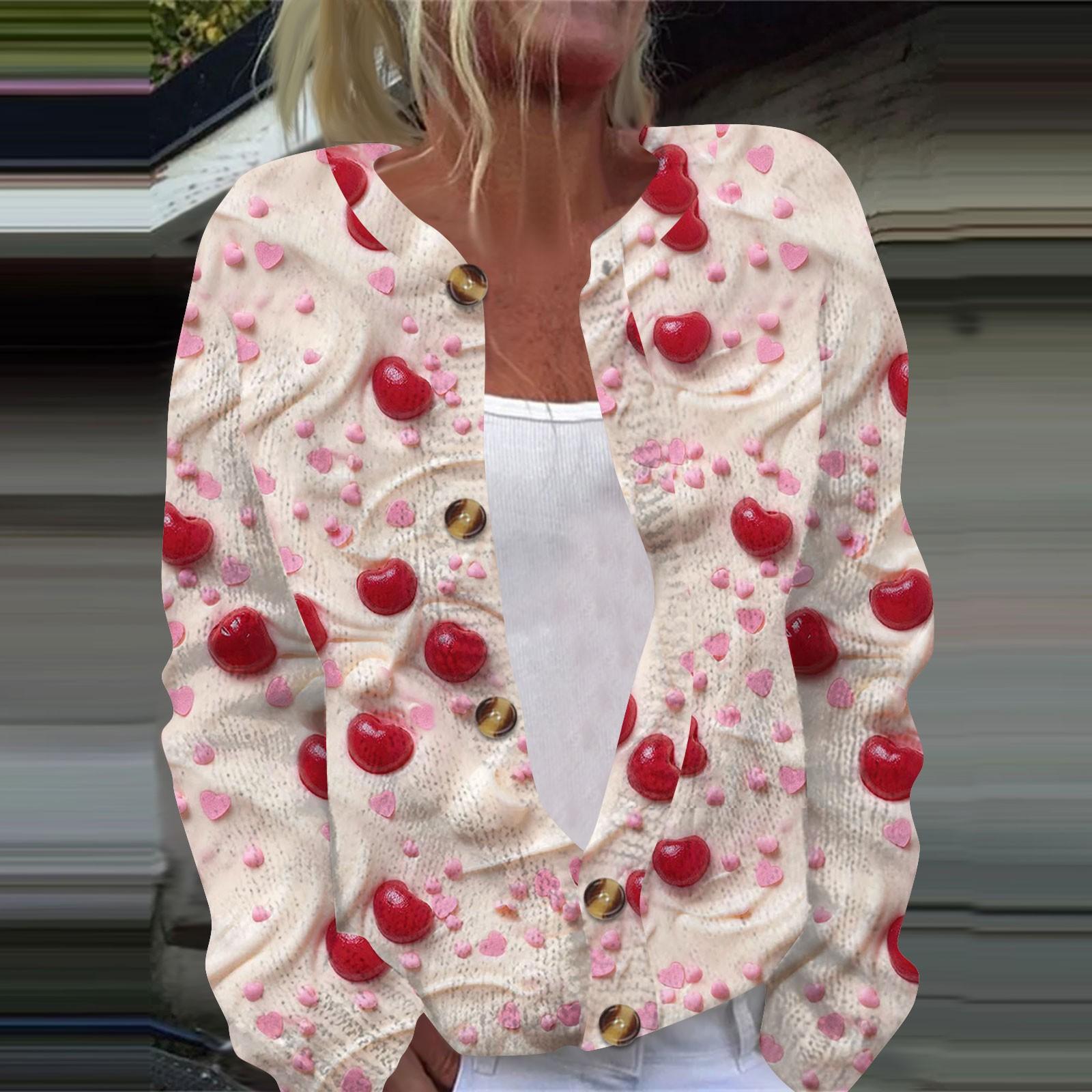 

Женская повседневная мода с принтом, длинный рукав, кардиган, куртка на пуговицах S