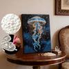 DIY Jellyfish Pearl Art Painting for Home Wall Decor Pearl Gem Paintings Picture Arts Craft  for Adults/Beginners Gift Idea Home Decor Without Frame