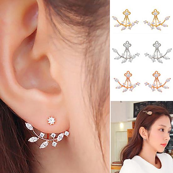 1 Pair Women Earrings Attractive Jewelry Gift Mini Women Rhinestone Ear Studs for Wedding