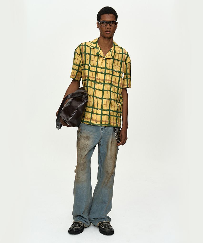 ADSB ANDERSSON BELL Rothko Open Collar Shirt Atb1525M(Yellow)