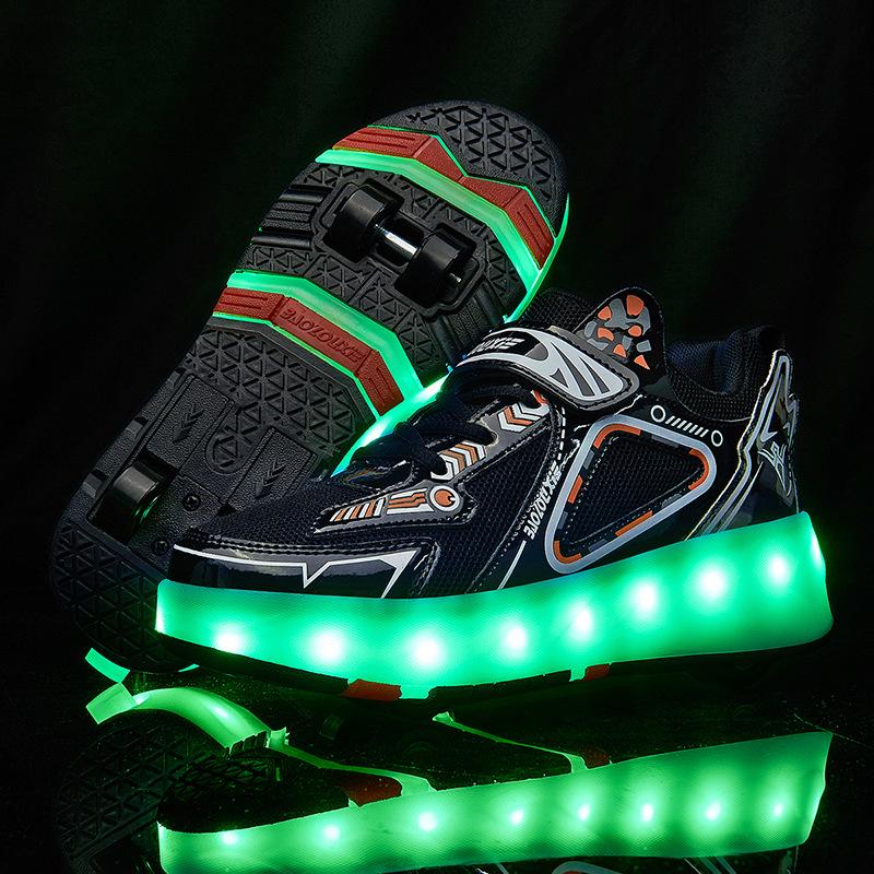 Kids' Mesh Running Shoes & Multi-Wheeled Roller Skates for Boys & Girls