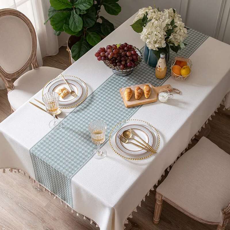 Nordic Fresh Fabric Tablecloth Simple Modern High-end Light Luxury Rectangular Dining Table Cloth Coffee Table Cloth And