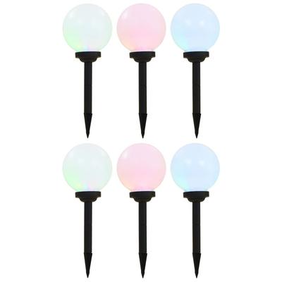 Vidaxl Lampy Solarne Do Ogrodu, 6 Szt., Led, Kuliste, 20 Cm, Rgb