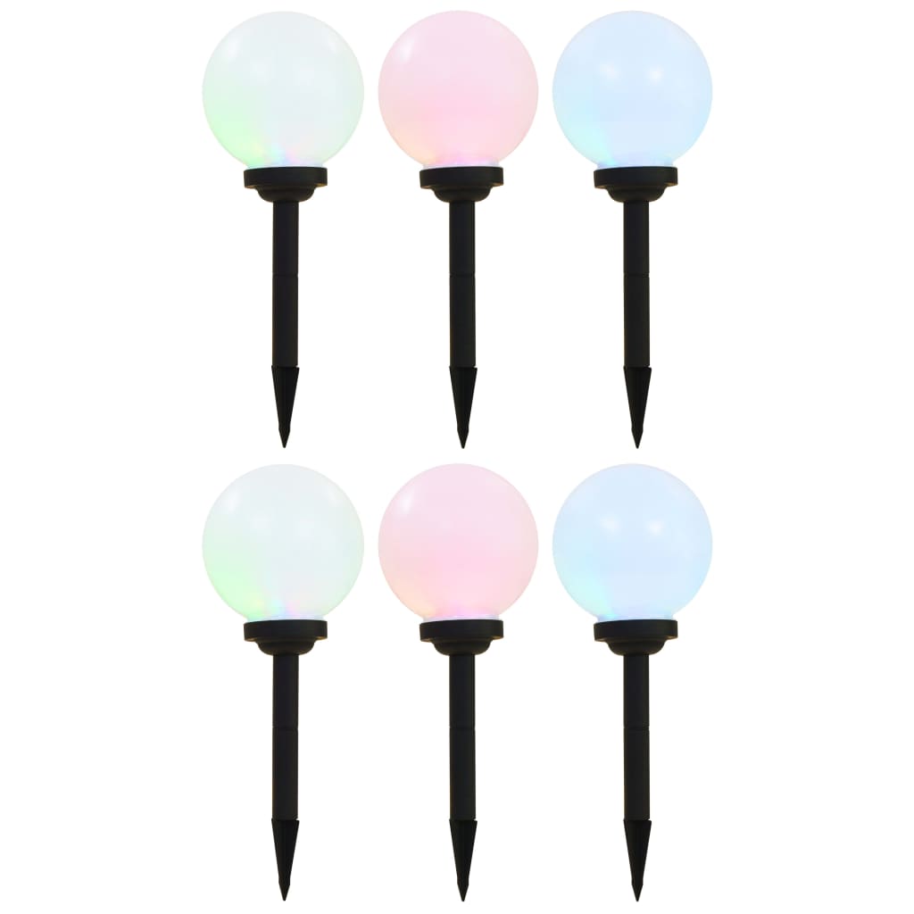 Vidaxl Lampy Solarne Do Ogrodu, 6 Szt., Led, Kuliste, 20 Cm, Rgb