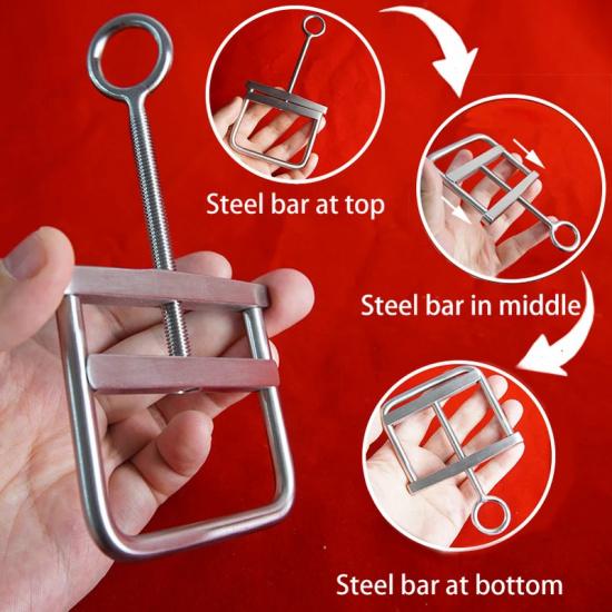 Ball Press Crusher CBT With Threaded Rod,Place Around Testicles Scrotum Crushing Vice Clamp,Sex Toys for Men,BDSM Chastity