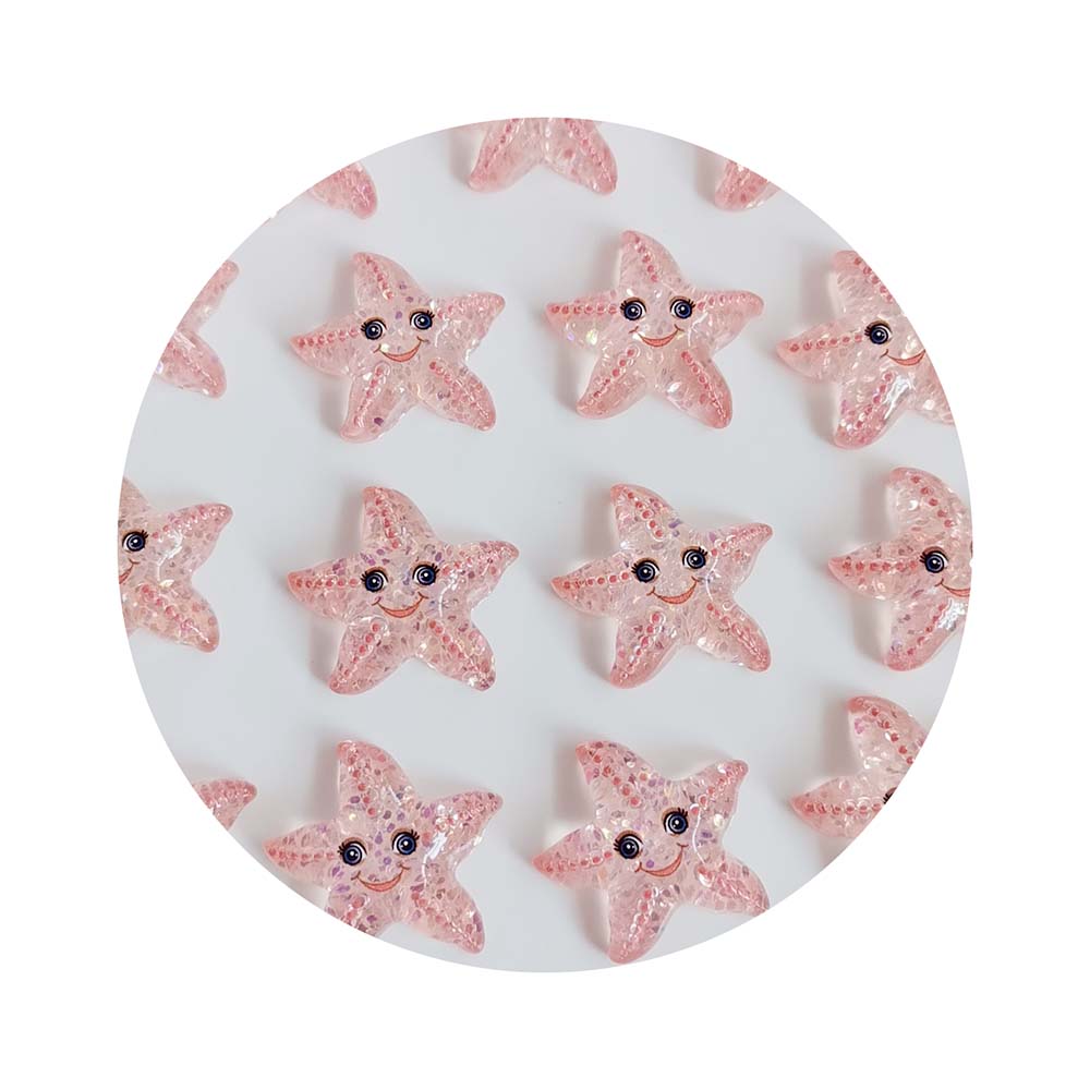 100pcs Kawaii Cartoon Glitter Flatback Resin Cabochons Ocean Sea Animals Embellishments for Scrapbooking Jewelry Figurines