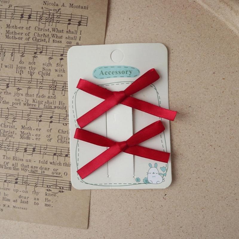 Bowknot Hair Clip Female Girls Hair Pins Mini Grab Clips with Ribbon Design Hair Accessories for Daily Wear and Parties